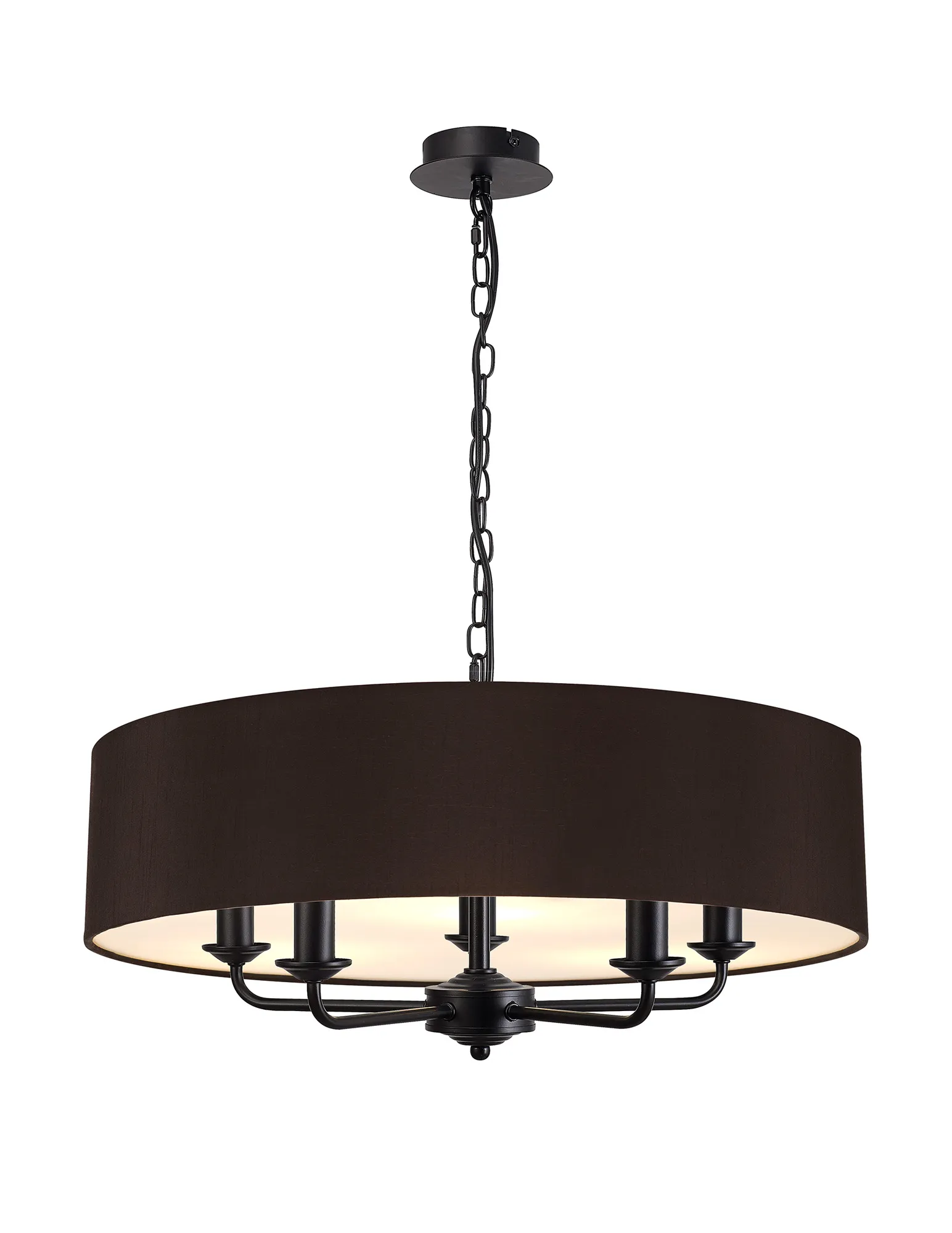 Banyan 60cm 5 Light Pendant Matt Black; Black